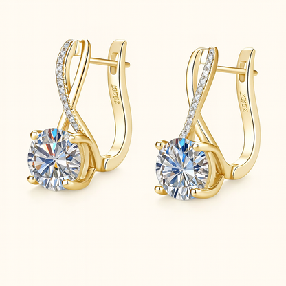 Brincos Femininos Luxuosos Moissanite – Elegância e Brilho Incomparável