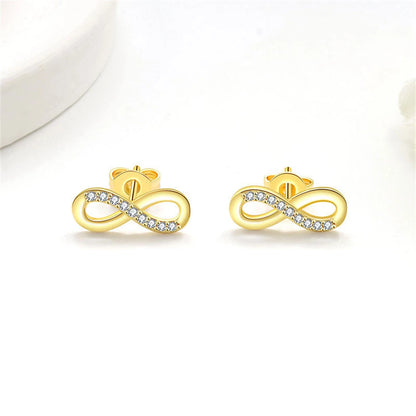 Conjunto Prata 925 Laço Móbio – Colar, Pulseira e Brincos com Cristais Zircônia