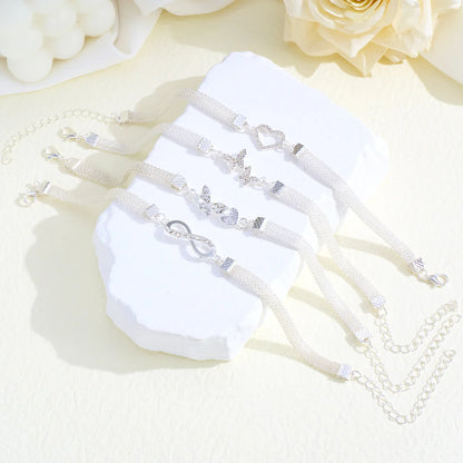 Encanto Prata® - Kit 4 Pulseiras Borboleta Prateadas