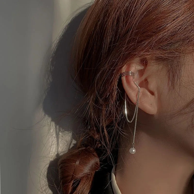 Kit de Brincos Clip Prateados – Design Criativo Geométrico Unissex