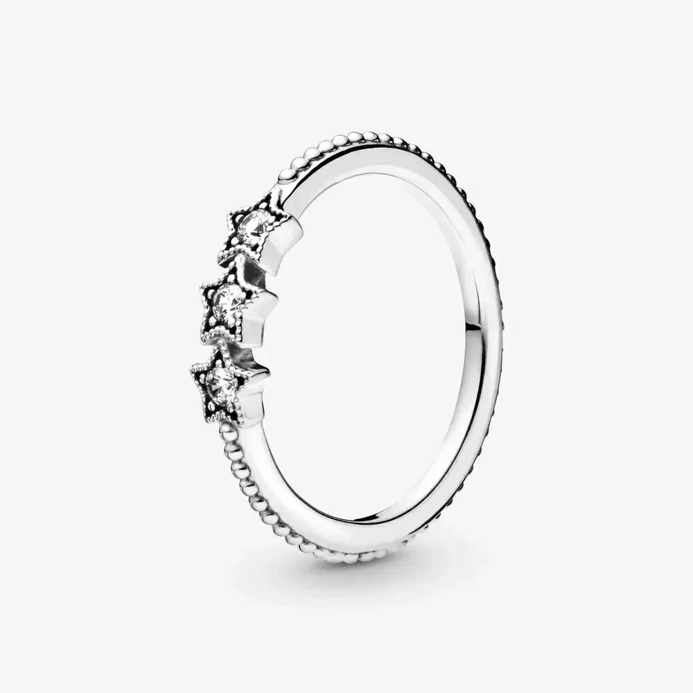 Bracelete, Anel e Brincos de Estrela 925 Sterling Silver — Joia Romântica com Design Clássico