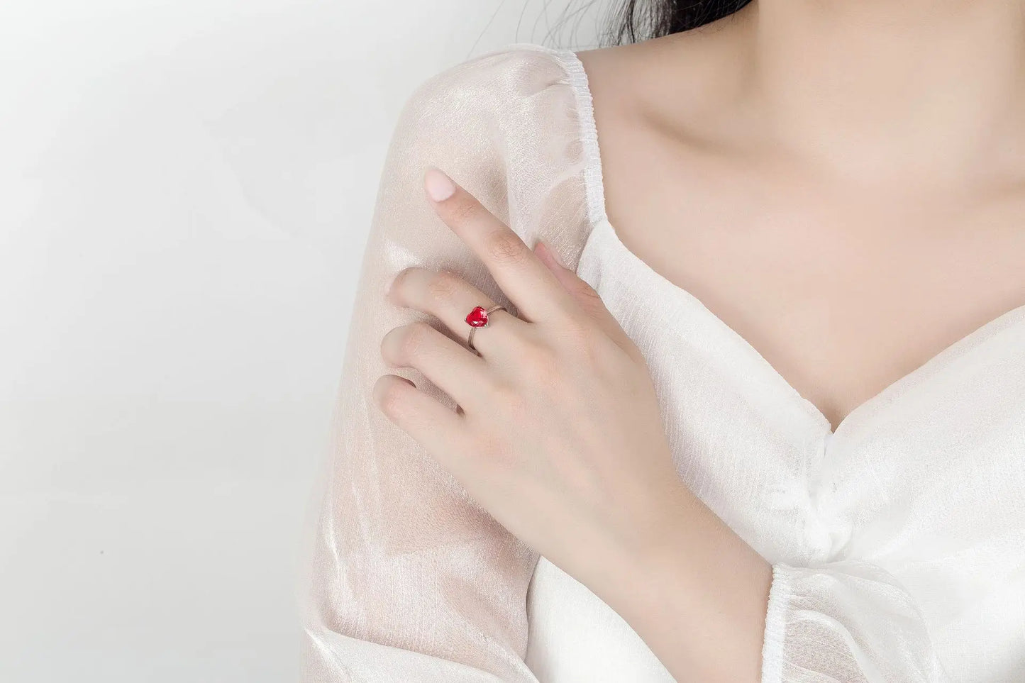 Kit Coração Azul Safira em Prata 925 — Colar, Brincos e Anel Femininos