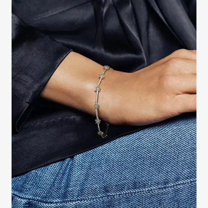 Bracelete, Anel e Brincos de Estrela 925 Sterling Silver — Joia Romântica com Design Clássico