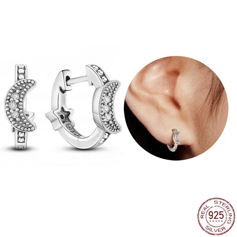 Bracelete, Anel e Brincos de Estrela 925 Sterling Silver — Joia Romântica com Design Clássico